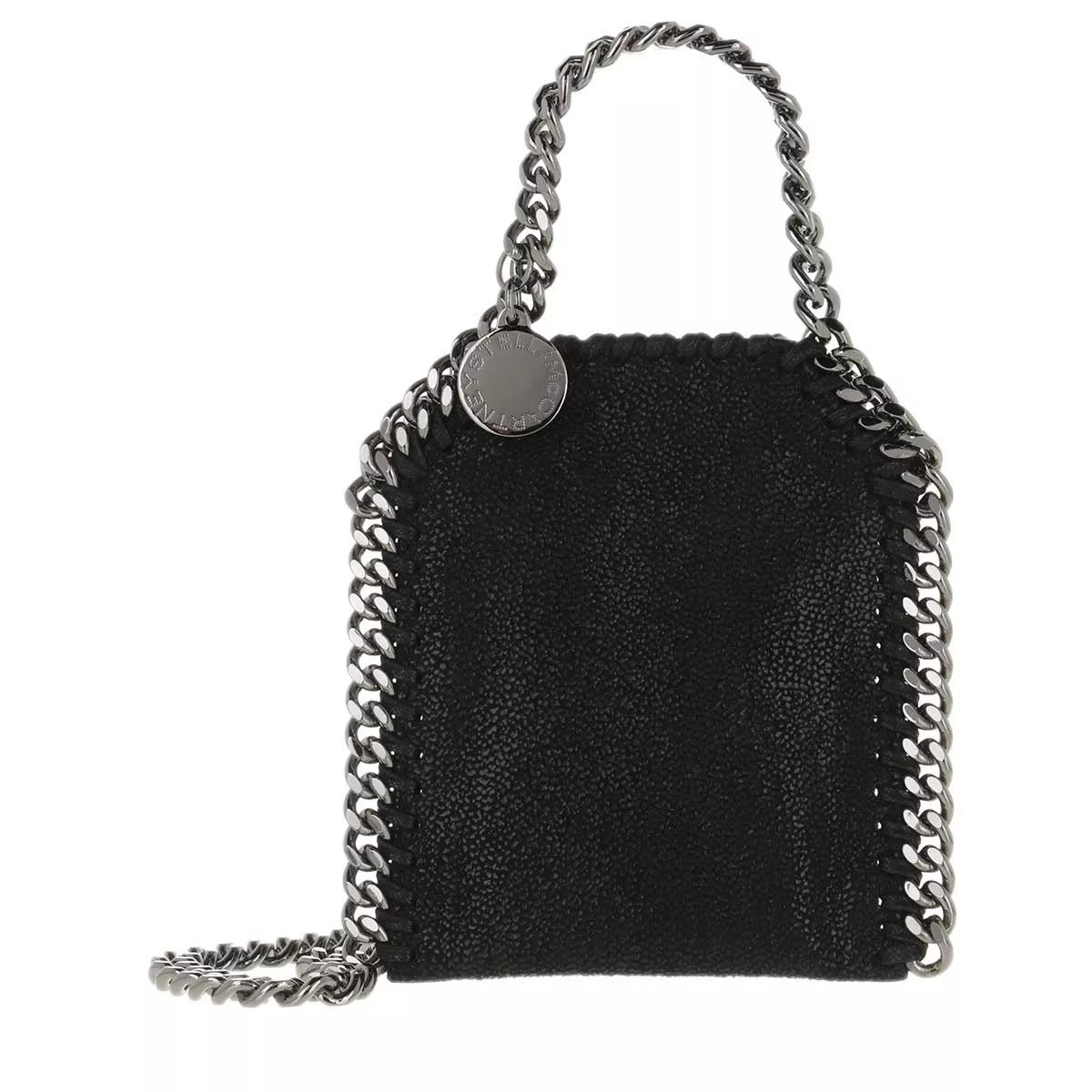 Luxus Damentasche Tasche Stella Kette Bag Chain Leder schwarz