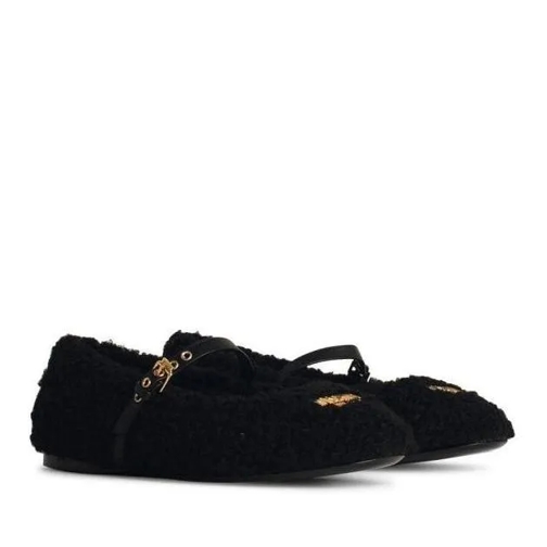 Moschino Black Polyester Ballet Flats Black Pantofola ballerina