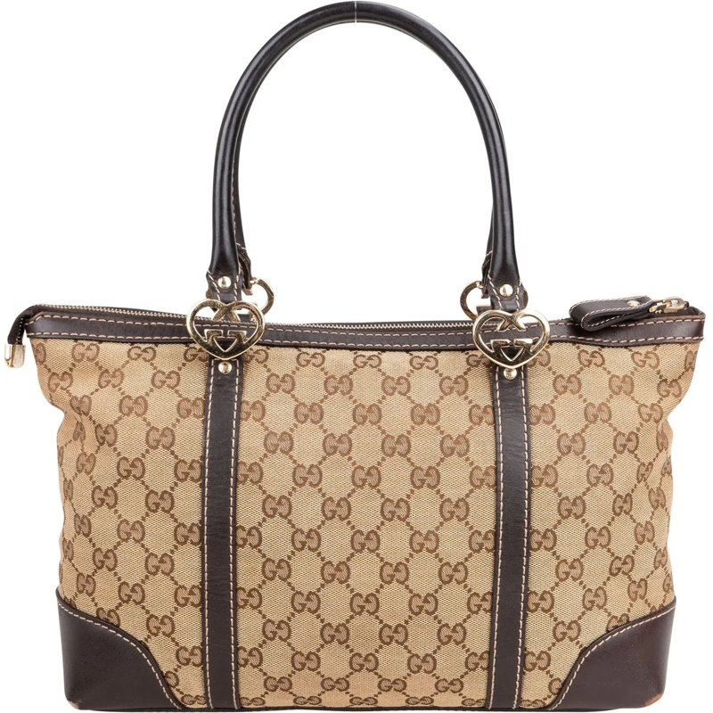 Gucci Tote Gucci GG Monogram Heart Handbag braun