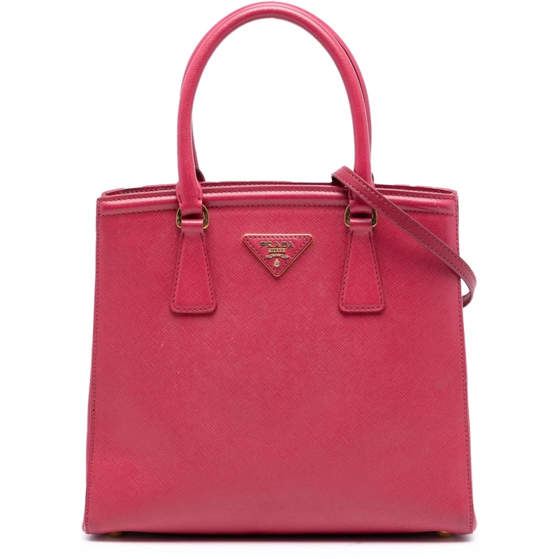 Prada Schultertasche Saffiano Lux Parabole Satchel rose