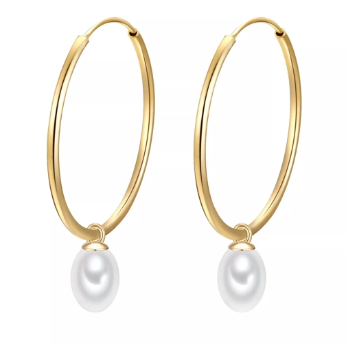 Glanzstücke München Hoop earring sterling silver freshwater cultured p yellow gold Creole