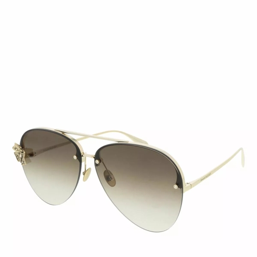 Alexander McQueen AM0272S-002 63 Sunglass WOMAN METAL Gold Sonnenbrille