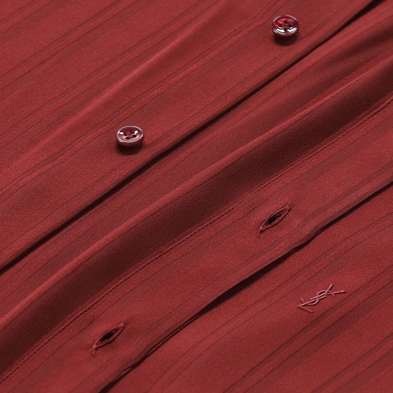 Saint Laurent Bluse Oversize-Bluse aus Seide rot(Image 3)
