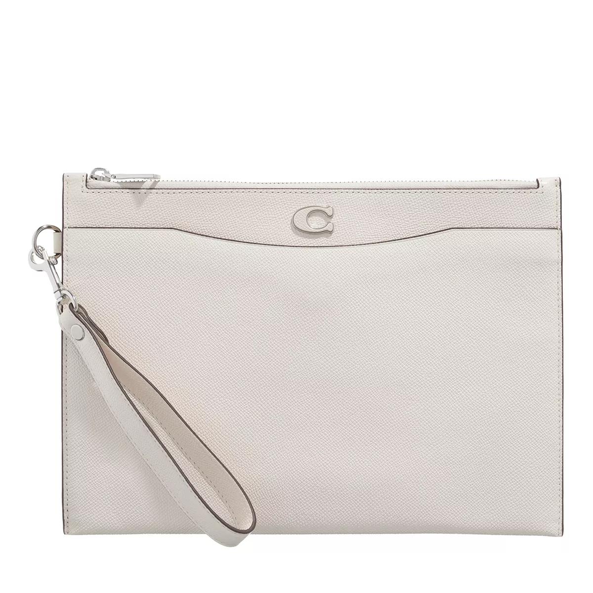 Coach Handyhüllen - Pouch Wristlet In Crossgrain Leather - Gr. unisize - in Weiß - für Damen