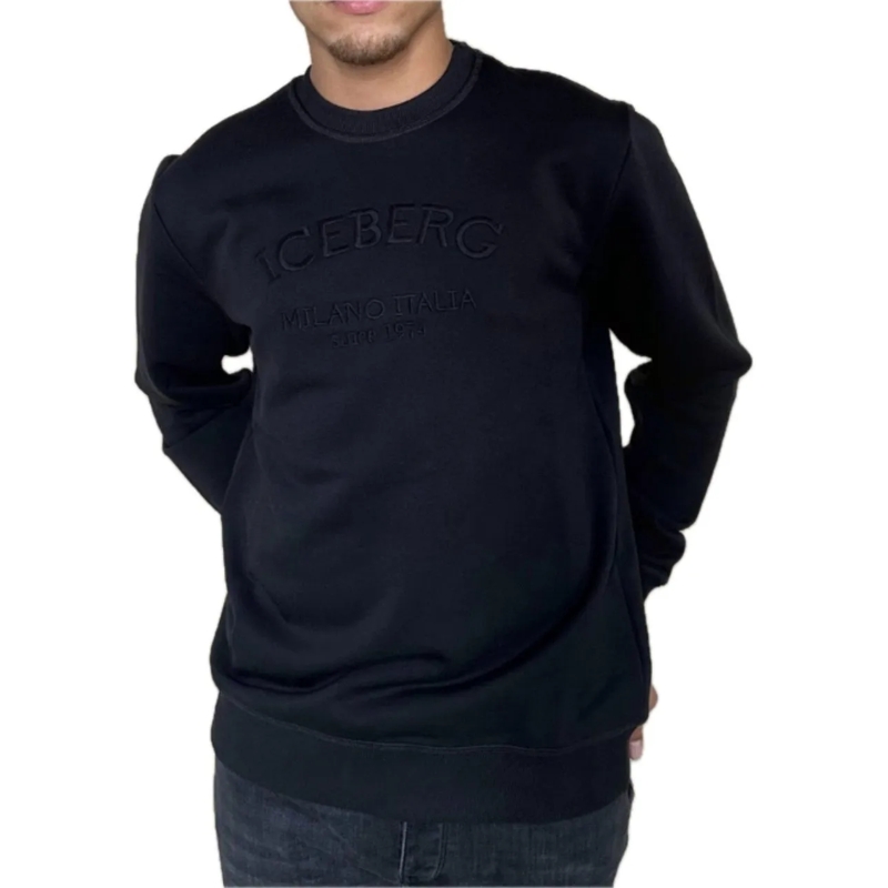 Iceberg  Sweater Reg Fit Logo Milano Black schwarz