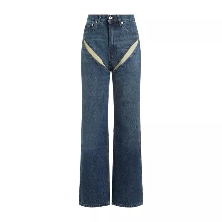 Paris Best - Evergreen Vintage Blue Organic Cotton Cut Out Jean - Größe 26 - blue