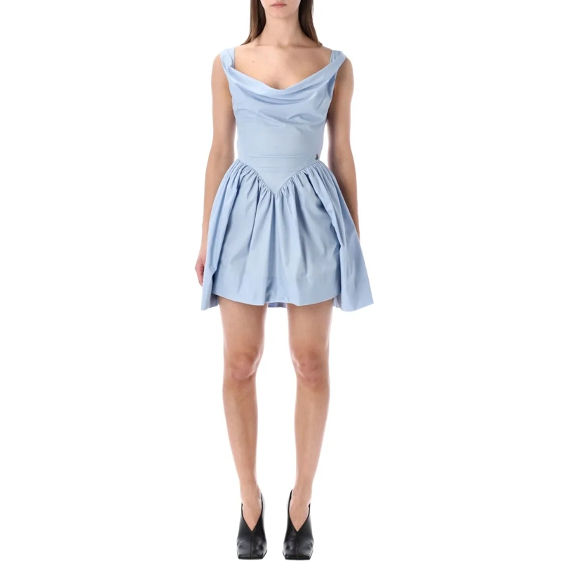 Vivienne Westwood Minikleid Corset-Inspired Mini Sunday Dress With Draped Neck Blue