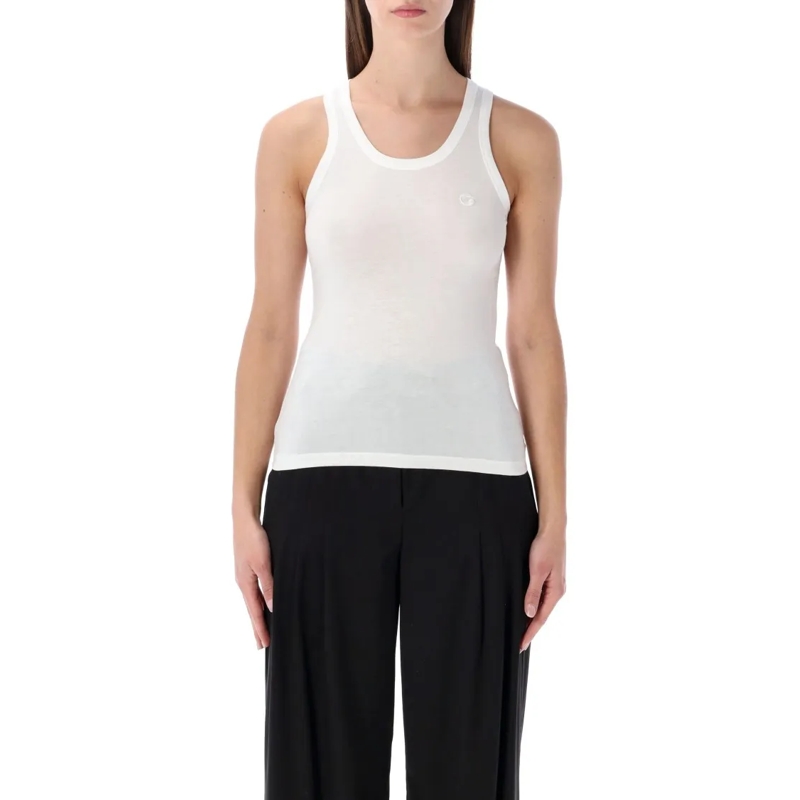 Coperni Bluse Fitted Logo Tank Top White