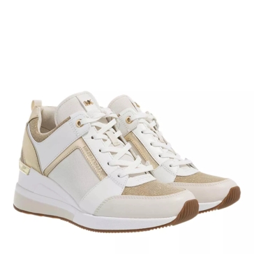 Michael kors white and gold trainers deals