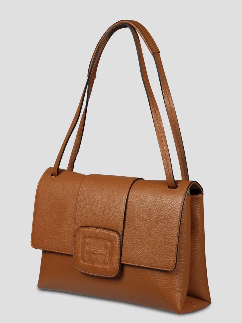 Hogan Hobo bags Embossed Logo Shoulder Bag in bruin