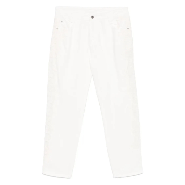Ermanno Scervino White Trousers With Front Button Closure