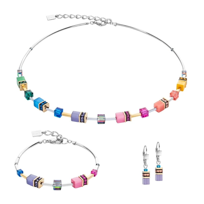 COEUR DE LION Ohrstecker GeoCUBE® Iconic Lite Ohrringe bunt