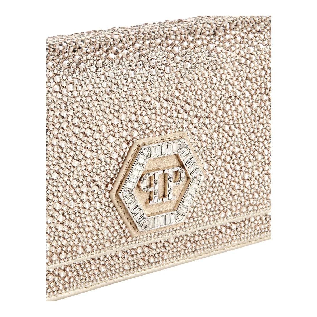 Thumbnail - Philipp Plein Hobo Bags - Klappentasche Hexagon Mit Schmucksteinen - Gr. unisize - in Beige - für Damen