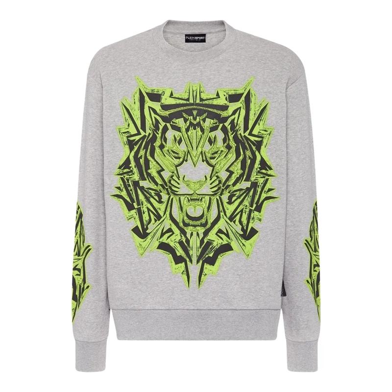 Plein Sport Top Sweatshirt Tiger grau
