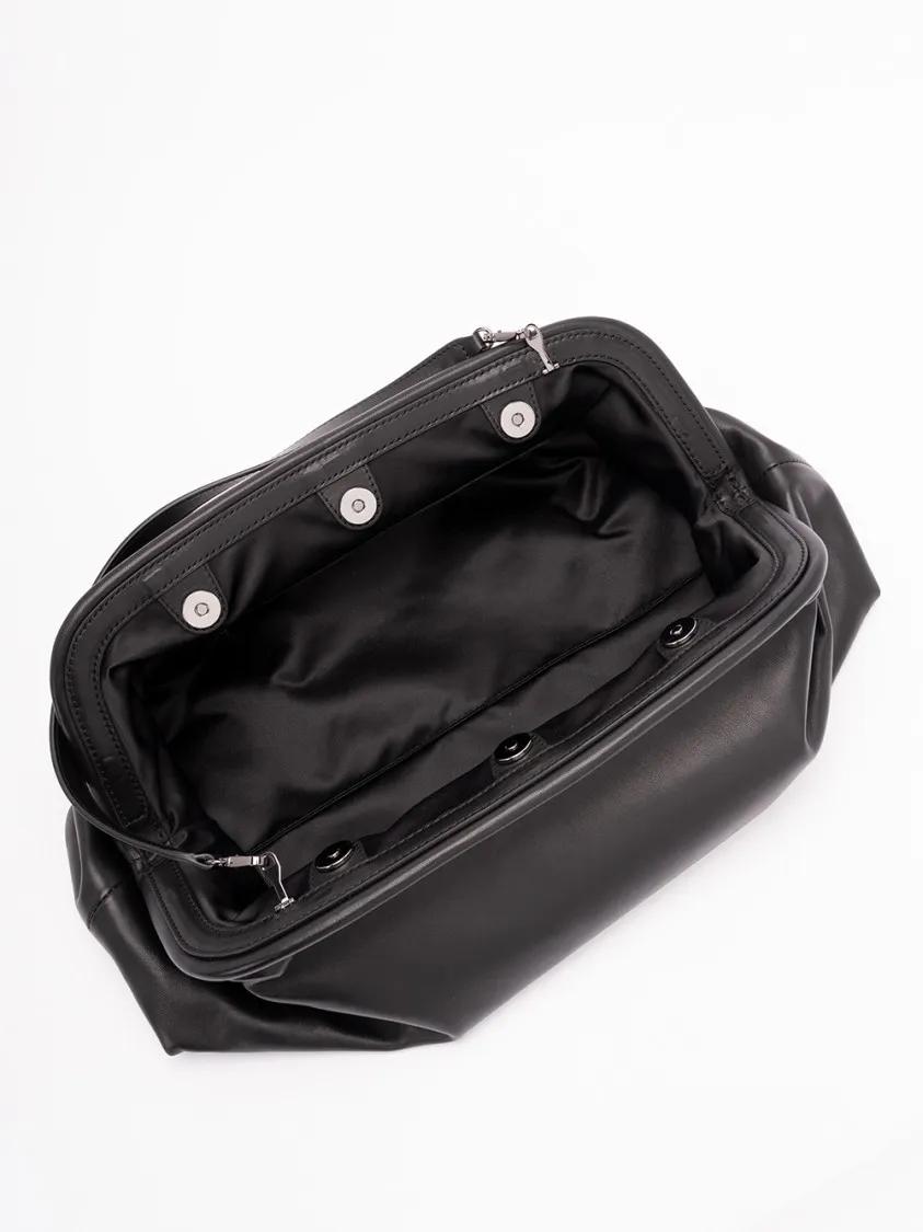 alberta ferretti Hobo bags Structured Leather Handbag With Spacious Interior in zwart