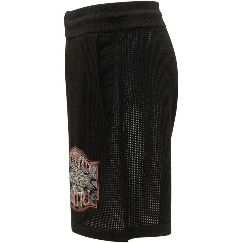 Amiri Shorts Shorts Chateau Crochet con Coulisse e Ricamo Front schwarz(Image 3)