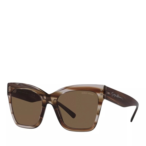 Giorgio Armani 0AR8175 Striped Brown Sonnenbrille