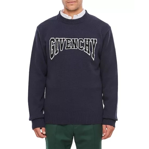 Givenchy College Embroidery Crewneck Sweater Blue 