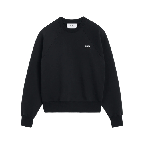 AMI Paris Sweatshirt mit Logo-Schriftzug 001 BLACK Chemises