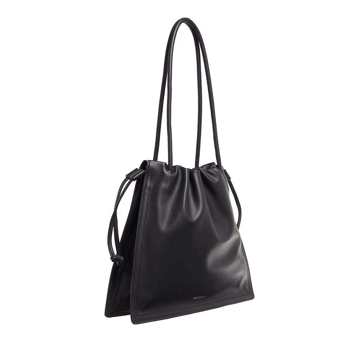 Coccinelle Zwarte Schoudertas Trekkoordsluiting Black Dames