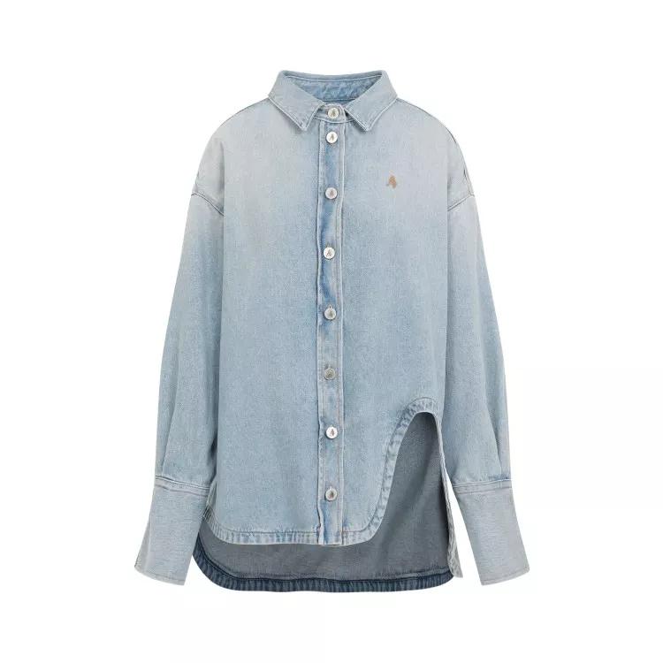 The Attico - Light Blue Cotton Denim Shirt - Größe 38 - blau