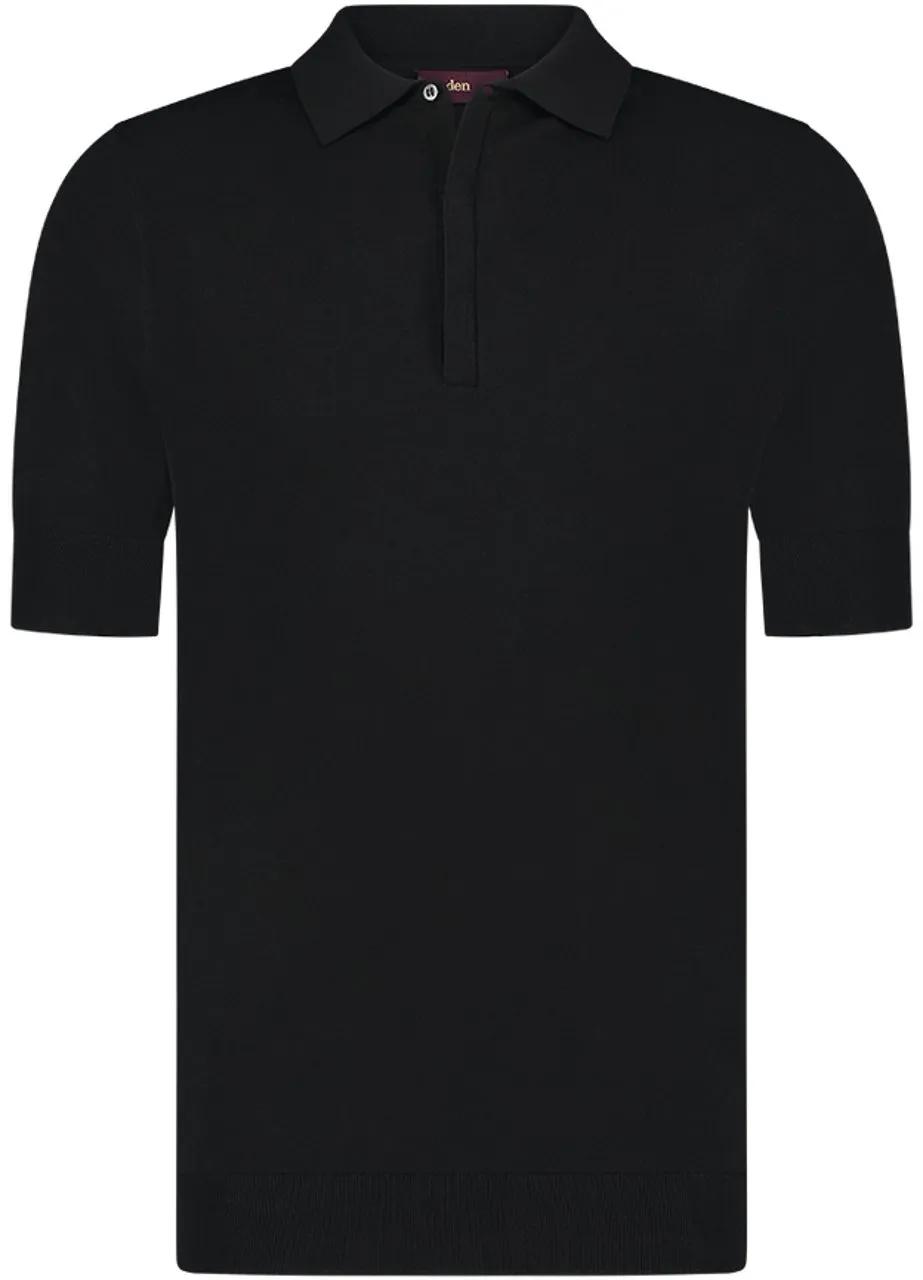Thumbnail - AEDEN - Nicko Knit Polo Black - Größe XL - schwarz