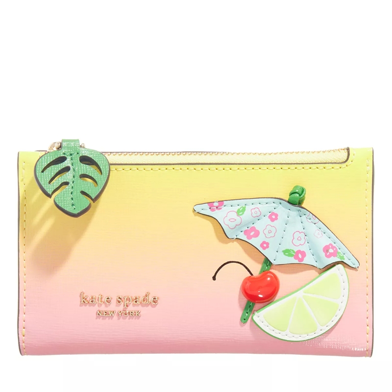 Kate Spade New York Bi-Fold-Portemonnaie Playa Ombre Saffiano Leather Small Slim Bifold Wal multi