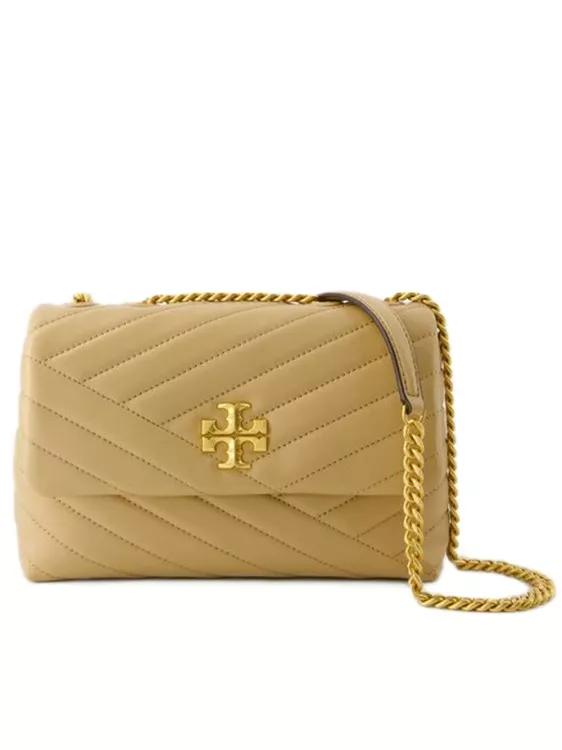 Tory Burch Shopper - Kira Chevron Small Convertible Bag - Leather - Des - Gr. unisize - in Beige - für Damen