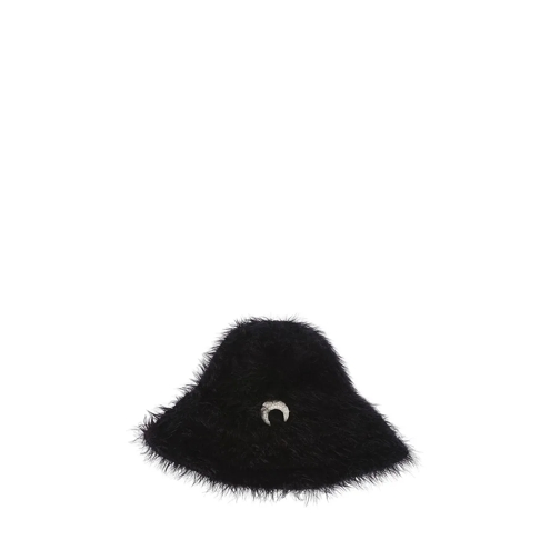 Marine Serre Chapeau Wild Puffy Knit Bucket Hat Black