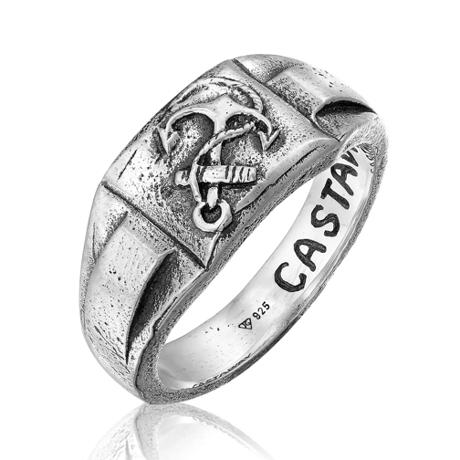 Haze & Glory Ring Castaway Anker Maritim 925 Silber schwarz 