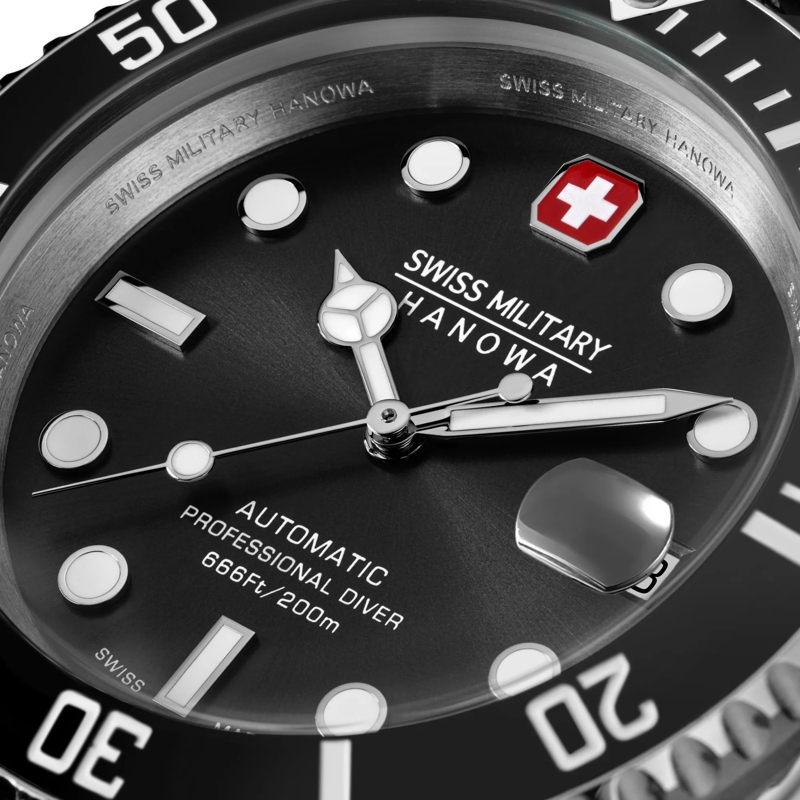 Swiss Military Hanowa Quarzuhr Automatikuhr SEALORD- Anzeige: 3 Zeiger- Qualit silber(Image 4)