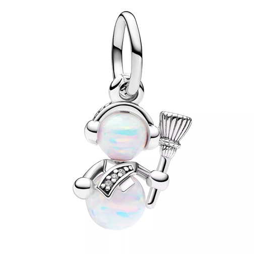 Pandora Snowman sterling silver dangle with white lab-crea White Pendentif