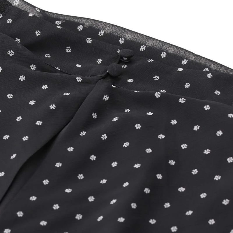 Rotate Maxikleid Polka Dot Maxi Dress With Keyhole Detail Black(Image 8)