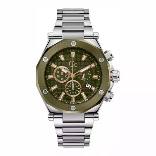GC Gc Watches Legacy Herrenuhr Z18004G9MF Grün,Mehrfarbig,Silber farbend Chronograph