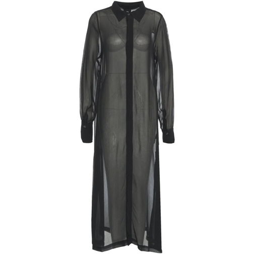 Thom Krom Robes midi Transparent shirt dress schwarz