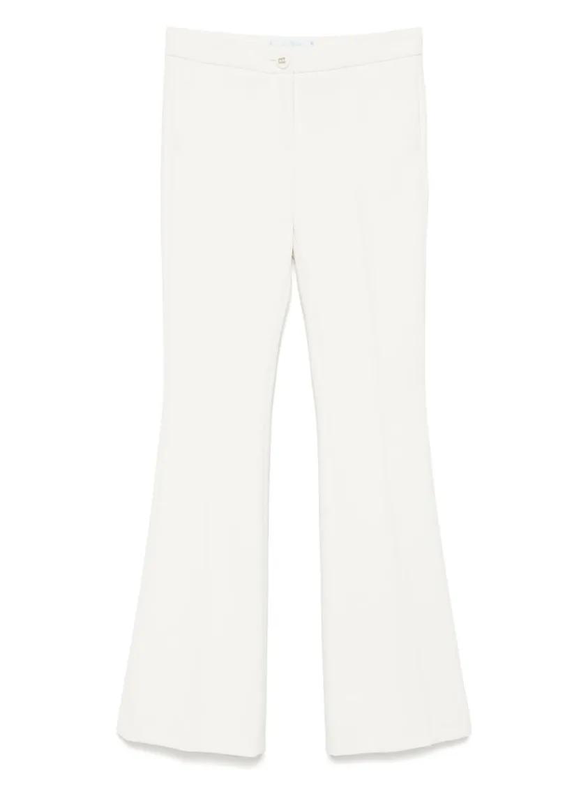 Thumbnail - Blugirl - Wide Leg Trousers With Button And Zip Fastening - Größe 44 - weiß