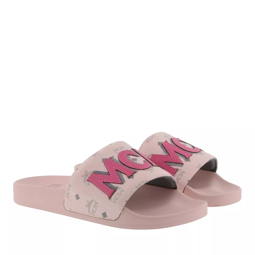 MCM Visetos Patch Slide Powder Pink Slip-in skor
