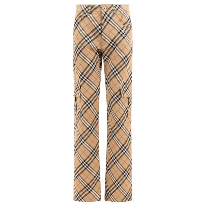 Burberry  "Check" Cargo Trousers Neutrals