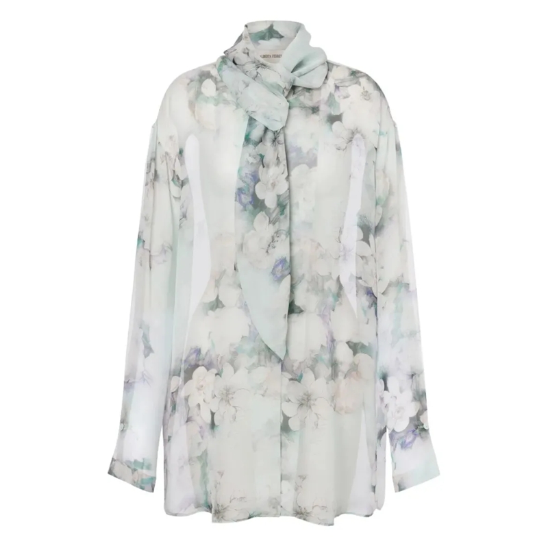 Alberta Ferretti Blouse Classic Tailored Shirt With Structured Collar White