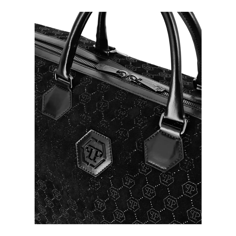 Philipp Plein Weekender Henkel Tasche Monogram Mit Schmucksteinen schwarz(Image 5)