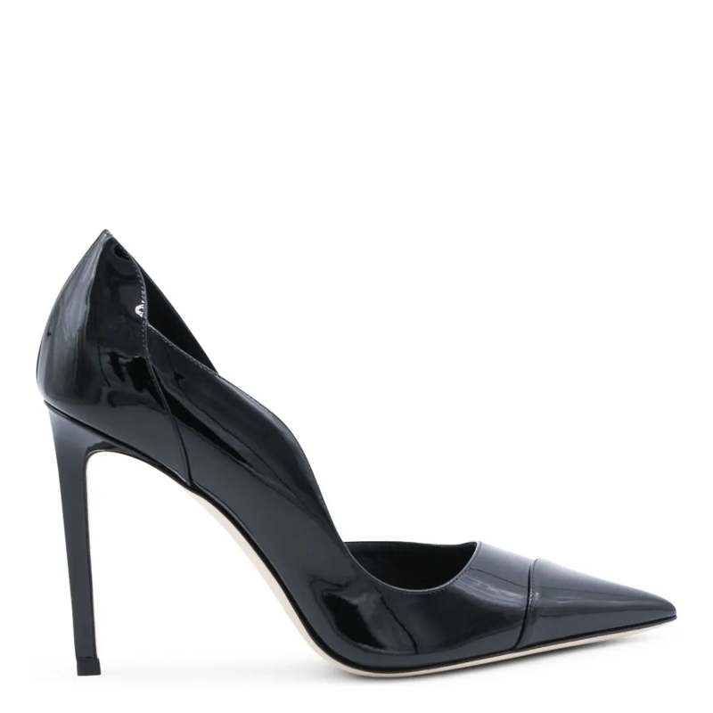 Jimmy Choo Pumps Pointed Toe Black Leather Stiletto Pumps Black