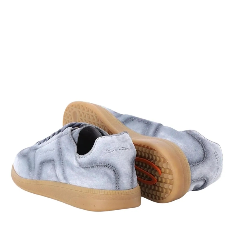 Santoni Schnürschuhe Sneaker aus Veloursleder blau(Image 2)