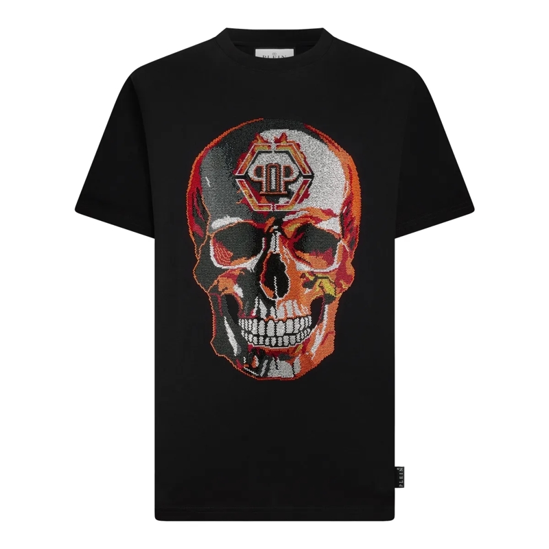Philipp Plein T-Shirt Round Neck T-Shirt Lava Skull Stones schwarz