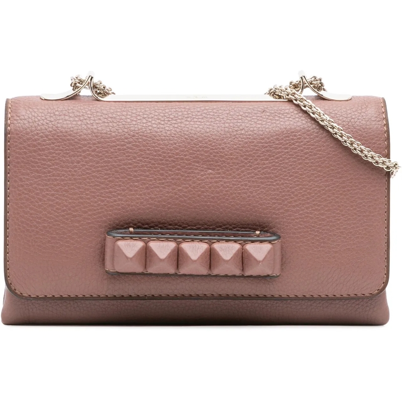 Valentino Garavani Schultertasche Leather Rockstud Va Va Voom Clutch on Chain rose