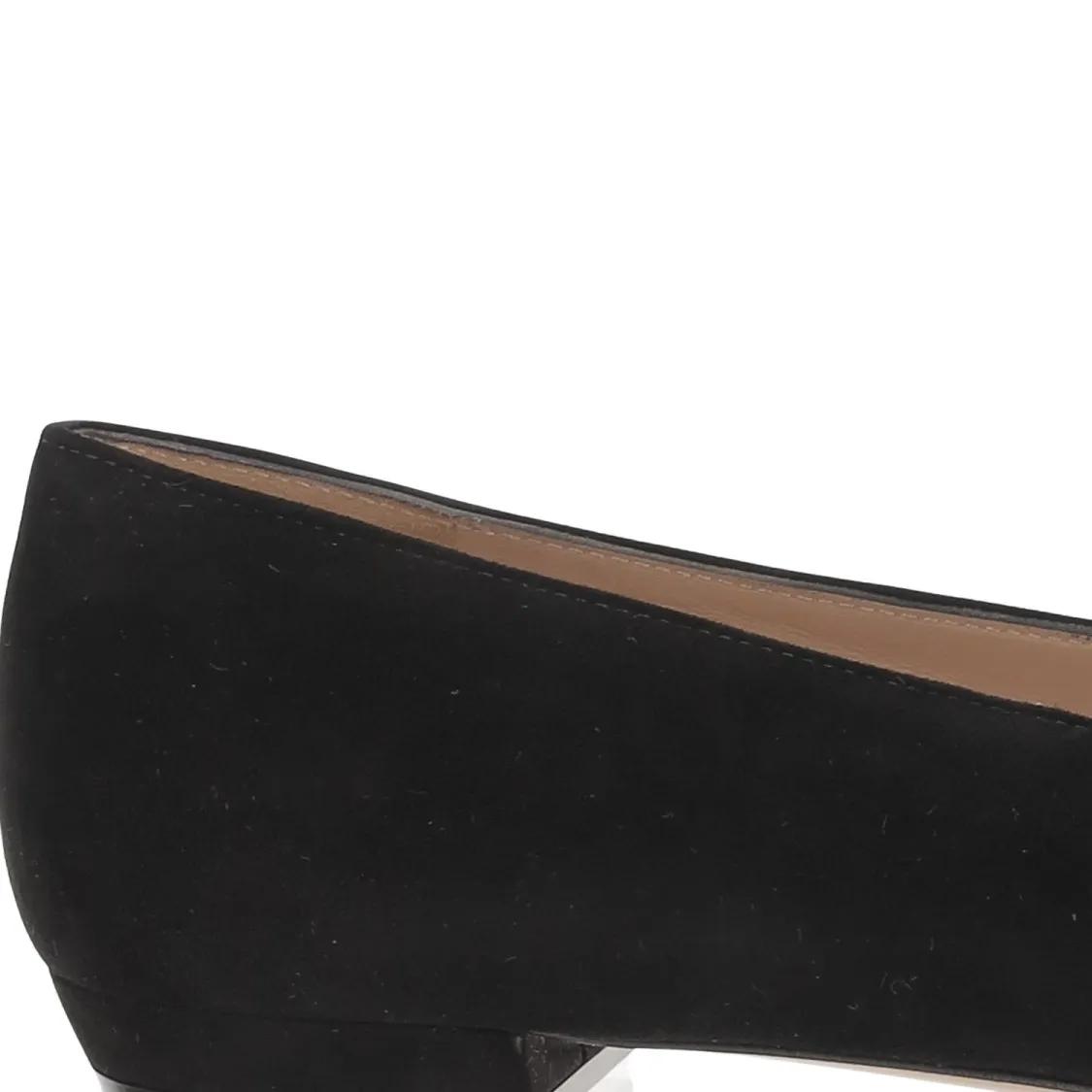 Thumbnail - Black Suede Ballerina Flats - Gr. 37 (EU) - in Schwarz