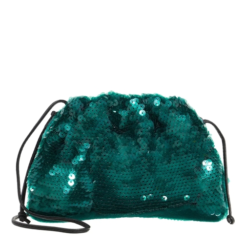 Bottega Veneta Crossbody Bag Sequin-Embellished Ruched Crossbody Bag Dark Green