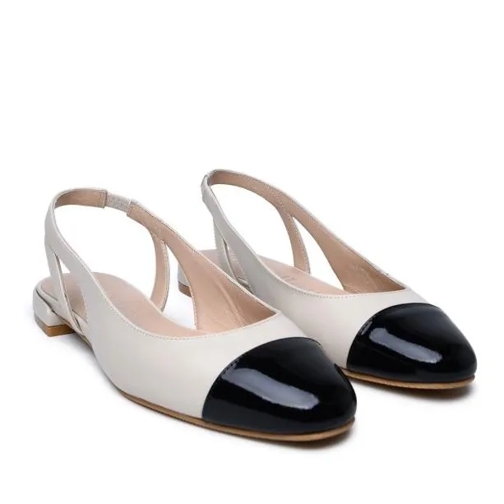 Stuart Weitzman Ivory Leather Ballet Flats Neutrals Ballerinaskor