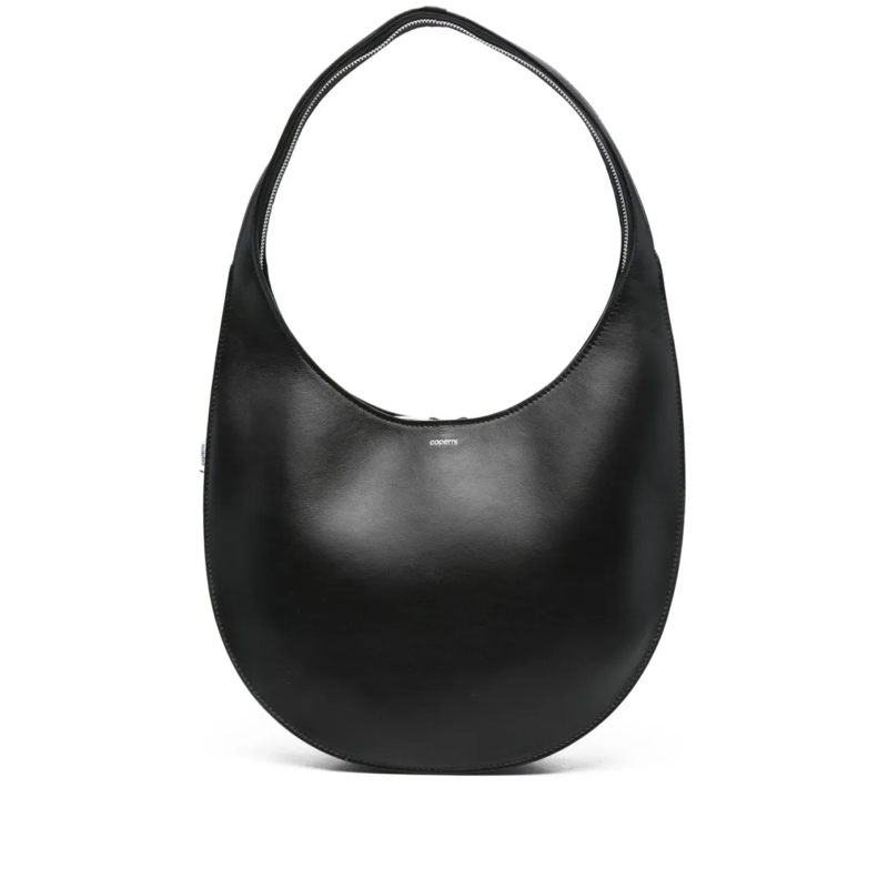 Coperni Schultertasche Crescent-Shaped Black Leather Handbag Black