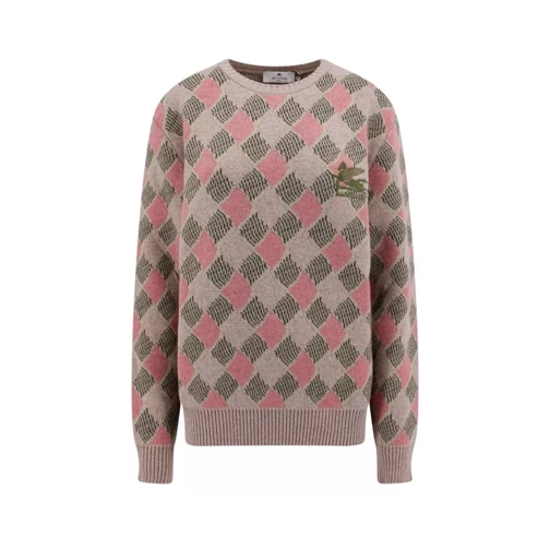 Etro Wool Sweater With Embossed Iconic Embroidery Multicolor 