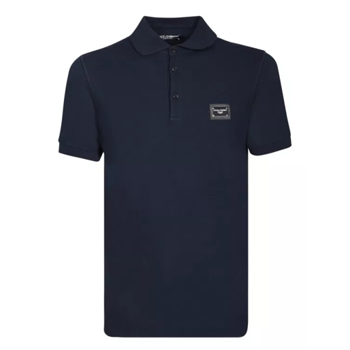 Dolce&Gabbana Cotton Pique Polo Shirt Blue 